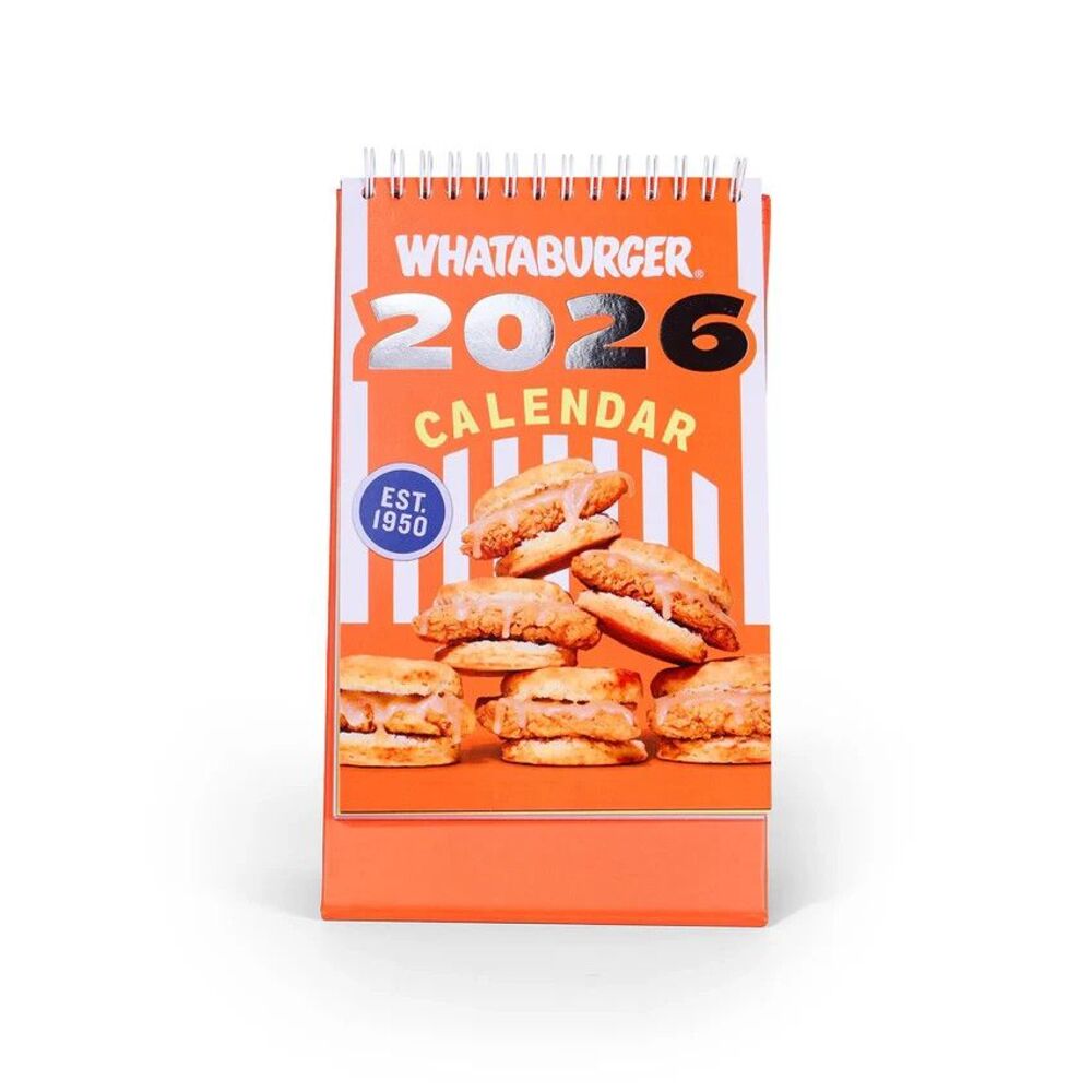 New 2026 Whataburger Orange Calendar for Desk Display 10x5